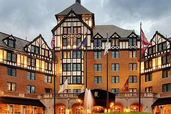 Hotel Roanoke at dusk in Roanoke, Virginia